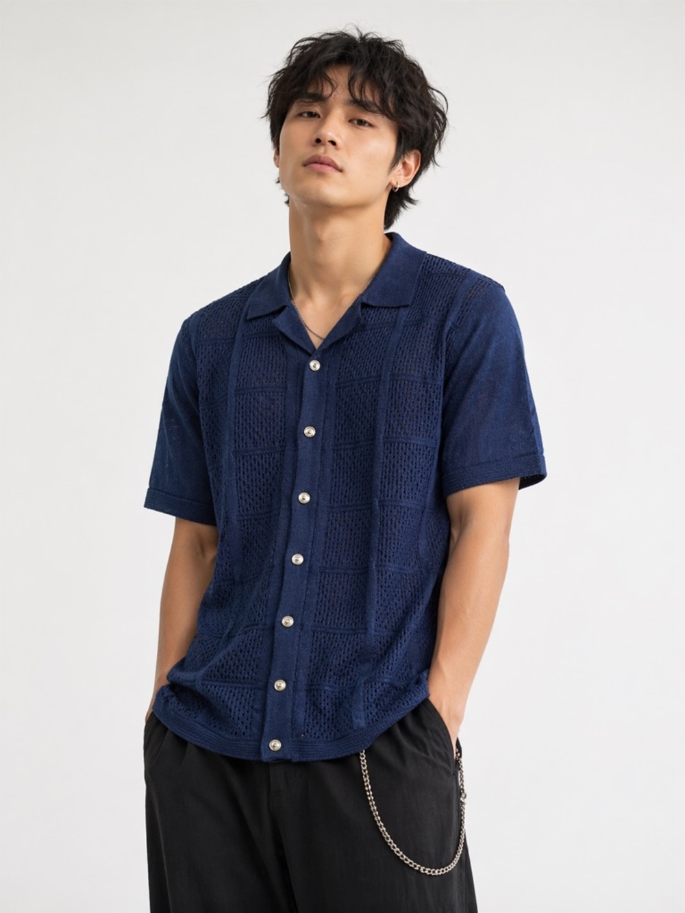 🆕 Lucky 🍀 Brand Textured Collared Shirt Size M